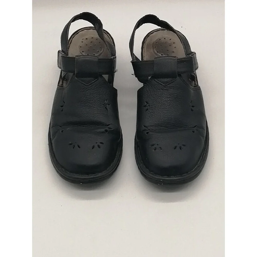 Cobbie Cuddlers Pumps Womens Black 8.5 Wide Slingback Leather Shoe Hook Loop - Picture 7 of 11